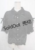 axes femme kawaii / レース襟リボン付ブラウス M 黒 Y-25-04-03-007-AX-BL-SZ-ZY