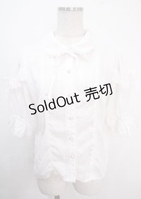 axes femme kawaii / レース襟リボン付ブラウス M 白 Y-25-04-03-008-AX-BL-SZ-ZY