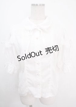画像1: axes femme kawaii / レース襟リボン付ブラウス M 白 Y-25-04-03-008-AX-BL-SZ-ZY