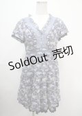 axes femme / ローズリーフ柄ティアードワンピース M 紺 Y-25-04-03-091-AX-OP-SZ-ZI