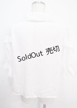 画像2: axes femme kawaii / レース襟リボン付ブラウス M 白 Y-25-04-03-008-AX-BL-SZ-ZY