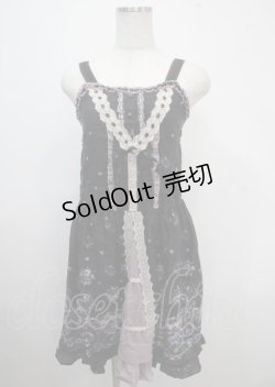 画像1: axes femme / 花リース柄ワンピース M 黒 Y-25-04-03-095-AX-OP-SZ-ZI