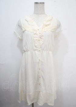 画像1: axes femme / レーシー切り替えワンピース M キナリ Y-25-04-03-096-AX-OP-SZ-ZI