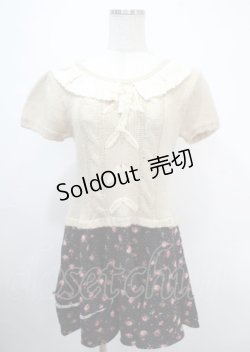画像1: axes femme / ワンピース M 生成り×黒 Y-25-04-03-098-AX-OP-SZ-ZY