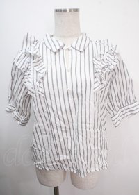 axes femme / フリルブラウス F 黒 Y-25-04-03-009-AX-BL-SZ-ZI