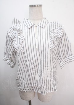 画像1: axes femme / フリルブラウス F 黒 Y-25-04-03-009-AX-BL-SZ-ZY