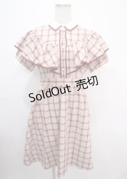 画像1: axes femme POETIQUE / ケープ風デザインワンピース M ピンク Y-25-04-03-099-AX-OP-SZ-ZY