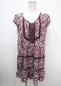 axes femme / 花柄ワンピース M ワイン Y-25-04-03-101-AX-BL-SZ-ZI
