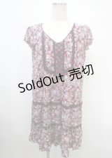 axes femme / 花柄ワンピース M ワイン Y-25-04-03-101-AX-BL-SZ-ZI
