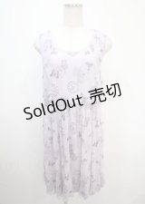 axes femme / 蝶柄ワンピース M ラベンダー Y-25-04-03-104-AX-OP-SZ-ZY