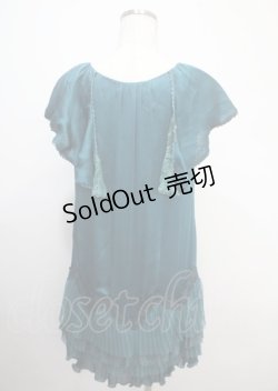 画像2: axes femme / ジグザグ裾サテンワンピ M グリーン Y-25-04-03-107-AX-OP-SZ-ZI