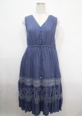 axes femme / レースティアードノースリーブワンピ M 紺 Y-25-04-03-110-AX-OP-SZ-ZY