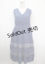 axes femme / レースティアードノースリーブワンピ M 紺 Y-25-04-03-110-AX-OP-SZ-ZI