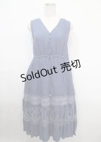 axes femme / レースティアードノースリーブワンピ M 紺 Y-25-04-03-110-AX-OP-SZ-ZI