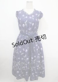 axes femme POETIQUE / チューリップ柄ワンピース M パープル Y-25-04-03-111-AX-OP-SZ-ZY