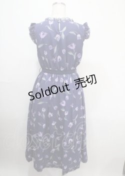 画像2: axes femme POETIQUE / チューリップ柄ワンピース M パープル Y-25-04-03-111-AX-OP-SZ-ZY