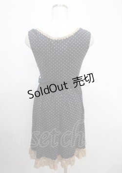 画像2: axes femme / レース配色ドットノースリーブワンピース M 紺 Y-25-04-03-113-AX-OP-SZ-ZY