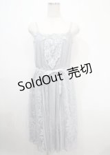 axes femme / モチーフレースキャミワンピース M サックス Y-25-04-03-116-AX-OP-SZ-ZY
