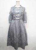 axes femme POETIQUE / チャイナボタン肩あきワンピース M グレー Y-25-04-03-118-AX-OP-SZ-ZY
