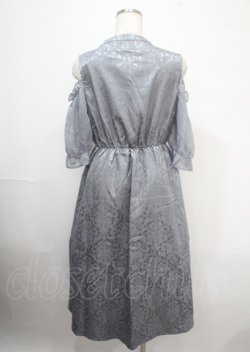 画像2: axes femme POETIQUE / チャイナボタン肩あきワンピース M グレー Y-25-04-03-118-AX-OP-SZ-ZY
