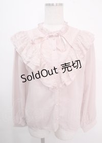 axes femme / アンティーク風フリルブラウス M ピンク Y-25-04-03-011-AX-BL-SZ-ZY