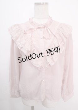 画像1: axes femme / アンティーク風フリルブラウス M ピンク Y-25-04-03-011-AX-BL-SZ-ZY