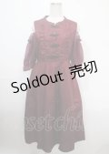 axes femme POETIQUE / チャイナボタン肩あきワンピース M ワイン Y-25-04-03-119-AX-OP-SZ-ZY