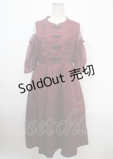 axes femme POETIQUE / チャイナボタン肩あきワンピース M ワイン Y-25-04-03-119-AX-OP-SZ-ZY