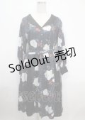 axes femme NOSTALGIE / 刺繍襟花柄ワンピース M 黒 Y-25-04-03-128-AX-OP-SZ-ZY