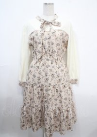 axes femme / フラワーシフォンワンピース  キナリ Y-25-04-03-129-AX-OP-SZ-ZI