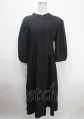 axes femme / ノーカラー七分袖ワンピース  黒 Y-25-04-03-133-AX-OP-SZ-ZY
