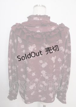画像2: axes femme / レトロオーナメントバラ柄ブラウス M ワイン Y-25-04-03-012-AX-BL-SZ-ZY