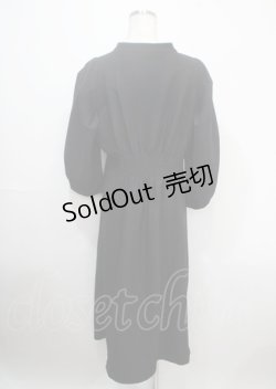 画像2: axes femme / ノーカラー七分袖ワンピース  黒 Y-25-04-03-133-AX-OP-SZ-ZI
