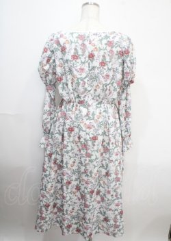 画像2: axes femme Nostalgic / ボタニカル柄レースアップワンピース M 生成り Y-25-04-03-135-LO-OP-SZ-ZY