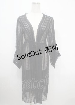画像1: axes femme / ドロスト長袖レースガウン  黒 Y-25-04-03-138-AX-TO-AS-ZY