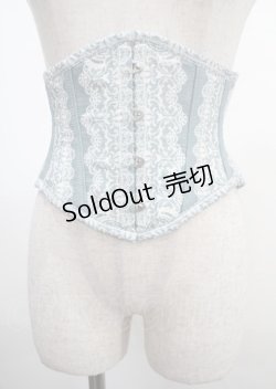 画像1: abilletage / /レースプリントミニコルセット  ブルーグレー Y-25-04-03-141-GO-TO-SZ-ZY