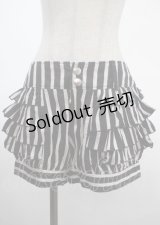 PEACE NOW / ストライプフリルショートパンツ M 黒×白 Y-25-04-03-149-PU-PA-SZ-ZY