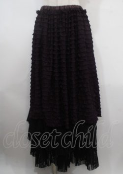 画像1: ATELIER PIERROT / ロングフリルスカート  パープル Y-25-04-03-150-EL-SK-SZ-ZY