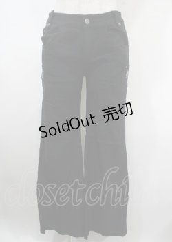 画像1: Ozz On / ドクロ刺繍スキニーパンツ  黒 Y-25-04-03-156-OO-PA-SZ-ZY