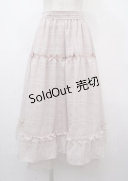 画像1: axes femme POETIQUE / シアーチェックティアードスカート  ピンク Y-25-04-03-160-AX-PA-SZ-ZY