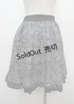 画像2: 【SALE】axes femme / トラベル柄スカート M チャコール Y-25-04-03-168-AX-SK-SZ-ZT218