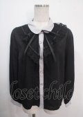 axes femme POETIQUE / レースフリルバイカラーブラウス M 黒 Y-25-04-03-017-AX-BL-SZ-ZY