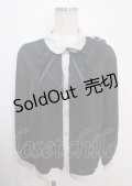 axes femme POETIQUE / レースフリルバイカラーブラウス M 黒 Y-25-04-03-017-AX-BL-SZ-ZY
