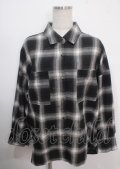 axes femme / チェック柄ロングシャツ M 黒 Y-25-04-03-018-AX-BL-SZ-ZY