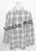 axes femme / チェック柄ロングシャツ M 黒 Y-25-04-03-018-AX-BL-SZ-ZI