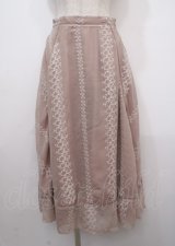 An MILLE / レディ刺繍スカート  ピンク Y-25-04-03-180-EL-SK-SZ-ZY