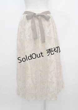 画像2: axes femme / ミモザ刺繍チュールロングスカート M イエロー Y-25-04-03-181-AX-SK-SZ-ZY