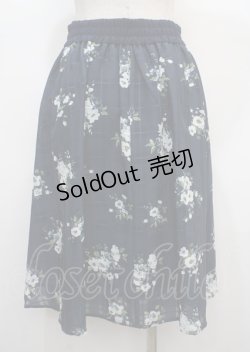 画像2: axes femme / ドビー素材花柄プリントスカート M コン Y-25-04-03-182-AX-SK-SZ-ZY