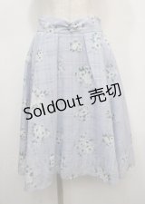 axes femme / ドビー素材花柄プリントスカート M サックス Y-25-04-03-183-AX-SK-SZ-ZY