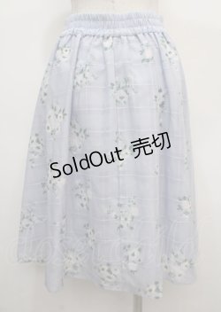 画像2: axes femme / ドビー素材花柄プリントスカート M サックス Y-25-04-03-183-AX-SK-SZ-ZY